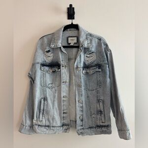 Forever 21 Distressed Light Blue Denim Jacket